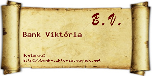 Bank Viktória névjegykártya